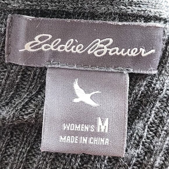 Eddie Bauer Gray 48% Merino Wool Knit Waterfall Cardigan - Picture 4 of 5